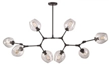  PND-2093 BK - Quantum 55.75-In. 8-Light, 8-Shade Indoor Pendant